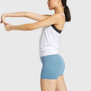 Venta al por mayor de fábrica: Camiseta sin mangas básica de lona y nailon para mujer, ropa deportiva cómoda para gimnasio y fitness, top de entrenamiento con cuello redondo, personalizable. - Product Image 1