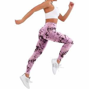 Deportes Fitness Logotipo personalizado Atlético Yoga Gimnasio Scrunch Cintura alta Nylon Entrenamiento Mujeres Leggings sin costuras - Product Image 2