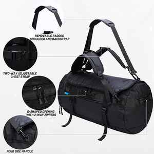 Customized Large Polyester <b>Sports</b> <b>Gym</b> Duffel <b>Bag</b> for Men Overnight Hiking Travel with Multi-Space Zipper Closure Custom Logo - Product Image 2