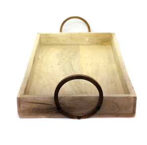 Plateau de rangement en bois personnalisé avec poignée en métal plateau en bois pour accessoires de maison d'excellente qualité - Product Image 5