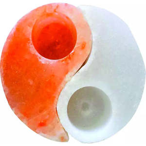 Bougeoir de forme naturelle en sel de l'Himalaya avec bougeoirs à 2 trous pour pièce de décoration et cadeau de mariage du Pakistan - Product Image 4