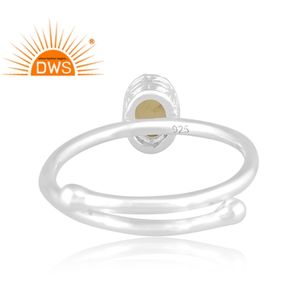 Latest Trending Fine Sterling Silver Natural Peridot Gemstone <b>Adjustable</b> <b>Ring</b> Custom Jewelry Manufacturer - Product Image 4