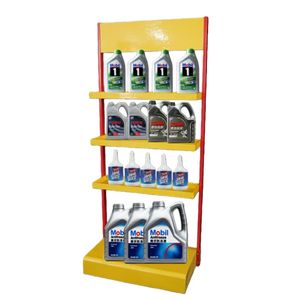 Exhibidor Metálico de Doble Cara con Acabado Brillante, Color Personalizable y Fácil Montaje para Gasolineras y Talleres de Reparación de Automóviles - Product Image 1