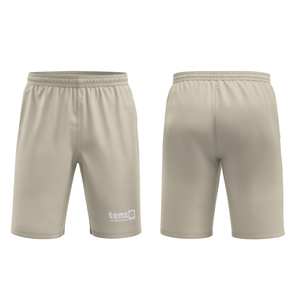Shorts de football sportifs en polyester uni OEM, coupe ajustée, taille haute, séchage rapide, évacuation de l'humidité, couche de compression, logo personnalisé - Product Image 1