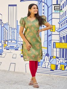 Tendencia Ropa étnica Alta demanda Última seda a fuego lento Impreso Kurti Para la venta Fabricante de India - Product Image 3