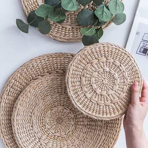 American Style Round Shape Handmade Rattan Coaster in Table Coaster for <b>Dinner</b> Home Decor Accessories - Product Image 6