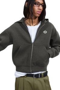 Sweat à capuche streetwear tendance pour homme en coton 400-500 g/m², coupe ample, personnalisable, zippé, court, fabricant OEM de mode USA - Product Image 4