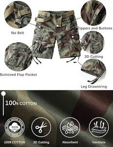 ผ้าใส่สบายสำหรับเครื่องแต่งกายแนวสตรีทและสวมใส่กลางแจ้งกางเกงขาสั้นคาร์โก้สำหรับผู้ชาย - Product Image 3