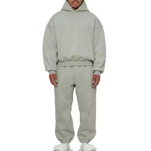 Survêtements à capuche pour homme personnalisés, 100% coton molletonné, décontractés, coupe ample, pantalon de survêtement pour homme pour l'hiver - Product Image 4