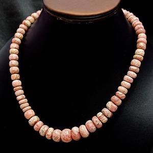 Collar de cuentas de rondelle de Rodocrosita genuina con cierre de plata 925 collar de Rodocrosita regalo de joyería de cuentas de plata para ella - Product Image 2