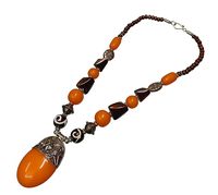 Collier ras du cou perlé fait à la main tibétain classique pour femmes accessoire de mode multi-brins motif floral pour mariage fait corne