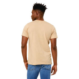 Camiseta de manga corta unisex Heather Sand Dune CVC-52% algodón peinado Airlume, 48% poliéster, 4,2 oz - Product Image 3