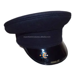 OEM Black Security Guard Peak Cap Plain Großhandel Sicherheits offizier Peak Cap Hat Benutzer definierte Größen und Farben erhältlich