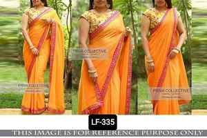 Georgette-bordada con piedras para mujer, bordada, estilo étnico indio - Product Image 6