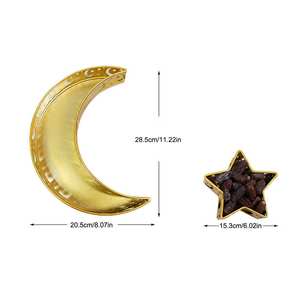 ถาดเสิร์ฟอาหารพระจันทร์เสี้ยวสีทองด้านสำหรับเค้กมีสไตล์ทำจากอลูมิเนียมถาดเสิร์ฟอาหาร - Product Image 4