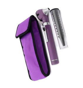ENT Diagnostic Electric Fiber Optic Mini Pocket <b>Otoscope</b> with Cannula Stainless Steel Purple High Quality Supplier Pakistan OEM - Product Image 1