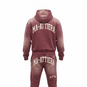 Conjunto de Sudadera Oversize Lavada Personalizada y Pantalones Jogger para Mujer, Chándal de Algodón y Felpa Estilo Urbano OEM ODM - Product Image 4