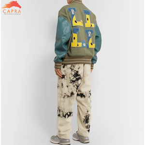 Nouvelle serviette personnalisée broderie manches en cuir lettre homme varsity vestes pour hommes Varsity Letterman veste lavable respirant - Product Image 4