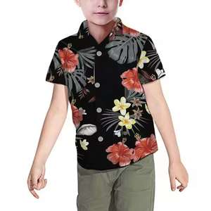 Vente en gros Chemises boutonnées à manches courtes pour garçon Chemises tropicales T-shirts et polos d'été pour enfants de 14 ans - Product Image 2