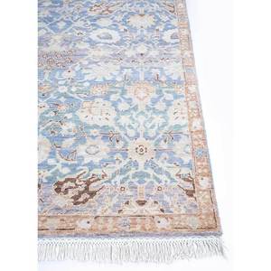 Tapis noué à la main en laine bleue Viscaya AKWL-3069, grand modèle 9x12, motif médaillon, pour la décoration de la maison, du salon, pour les adolescents - Product Image 4
