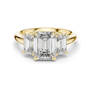 Bague de fiançailles en diamant CVD créé en laboratoire 3 CT VVS-VS-EF, taille émeraude, or 18 carats, 14 carats, 10 carats et argent 925, rose, jaune, blanc - Product Image 3