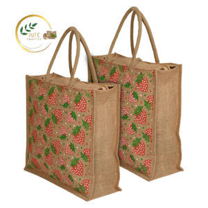 Bolsas de Mano Personalizadas de Alta Calidad, Ecológicas, 100% Fibra de Yute, Impresas, con Color y Tamaño Personalizados, Logotipo Promocional, para Bodas, Portátiles - Product Image 2