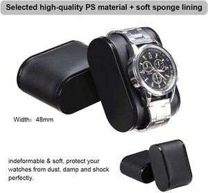Organisateur de boîte de montre 12 boîtier de montre pour hommes vitrine de montre de luxe avec grande fenêtre en verre, simili cuir ultra lisse - Product Image 3
