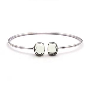 สร้อยข้อมืออัญมณีสีทองสุดหรูสร้อยข้อมือกำไลข้อมือทำมือทรงสี่เหลี่ยมสีเงินสำหรับวันเกิด - Product Image 5