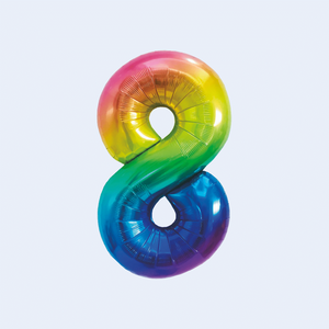 Globo de Fiesta con Número 8 Multicolor de Doble Cara de 1M, Decoraciones para Fiestas - Product Image 1