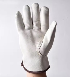 Guantes de piel de oveja con logotipo personalizado de Pakistán Guantes de seguridad de trabajo blancos con protección de manos para conductores Temporada de invierno Hechos - Product Image 3