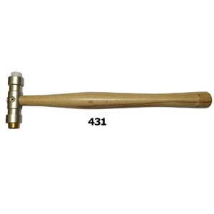 Marteau avec tête remplaçable en laiton et fibre (manche en bois) Fournisseur d'outils de bijoux - Product Image 2