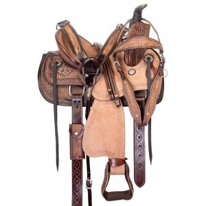 Selle de visiteur western pour cheval en cuir véritable à 100%, design respirant, personnalisable, haute qualité, fabrication OEM/ODM personnalisée au Pakistan - Product Image 1