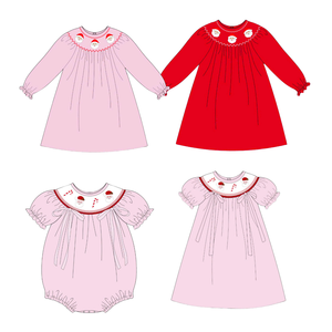 ชุดลำลองเด็กผู้หญิง2024คริสต์มาสแขนสั้นผ้าฝ้ายอายุตั้งแต่3เดือนถึง12ปี - Product Image 1