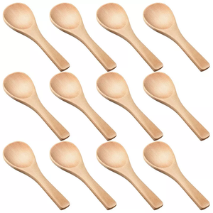 Kitchen Gadgets Utensils Wooden Rice Soup Eating Mini Spoon Antique Tabletop Household Dinnerware Fork Seasoning Spoon Set - Product Image 6