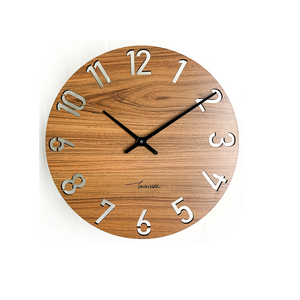 Horloge murale de qualité standard, design personnalisé, mécanique analogique, imitation bois, design industriel, motif nature morte, pour salon - Product Image 5