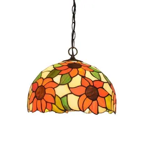 Lámpara Colgante de Cristal con Forma de Girasol y Base para Bombilla E26 - Product Image 3