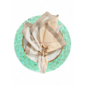 แผ่นรองจานสีเขียวมุกธรรมชาติโทนสีเอิร์ธโทน สำหรับสร้างบรรยากาศสงบในห้องรับประทานอาหาร จากเวียดนาม - Product Image 2