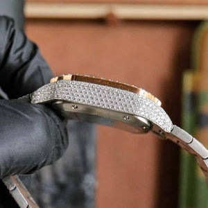 Montre automatique de luxe pour homme, forme carrée, sertie de diamants, de qualité supérieure, cultivée en laboratoire VVS, style hip-hop - Product Image 5