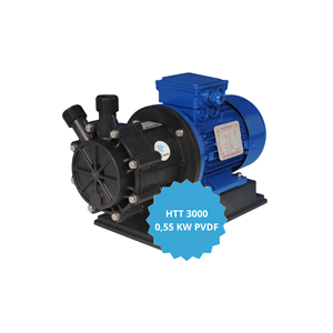 Pompe magnetiche a turbina modello HTT 3000 PVDF con motore 0,55kw GR 71 2P in PVDF per pompa dell'acqua per la movimentazione degli acidi - Product Image 1