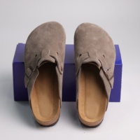 Mules sabots en cuir suédé à bout fermé Birks avec semelle en liège – Vente en gros d'usine, OEM, marque privée, logo personnalisé, fabrication en vrac