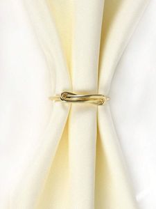 Vente en gros Anneaux de serviette dorés de luxe Décoration de Noël Porte-serviettes de table en or pour fête et mariage - Product Image 3