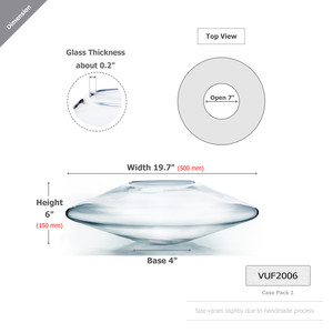 VUF2006 - Clear UFO Bowl <b>Vase</b> - 20x 6 - Product Image 1