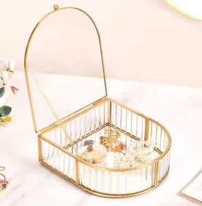 Large Selling Elegant Gold Frame <b>Metal</b> Glass Jewelry Box High Demanding Decorative Jewelry Box - Product Image 6