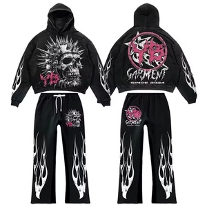 Professional High Quality Unisex Casual 2 Piece Sets Sweat Suit Fashion Screen Printing Hoodies Jogger Sweatpants Set Tracksuits - Product Image 5