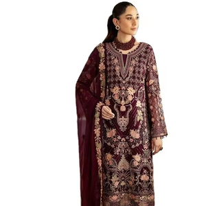 Moderno diseñador de moda indio paquistaní de lino de algodón Georgette Salwar traje con Dupatta PARA LA VENTA DE EXPORTACIÓN DE LA India - Product Image 1