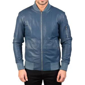 Veste en cuir de couleur personnalisée de haute qualité pour hommes vêtements d'hiver avec style décontracté - Product Image 1