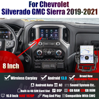 AuCar 15.6 "Dernière Tesla Android 13 Lecteur DVD de voiture Navigation GPS pour GMC Sierra Chevrolet Silverado 1500 Accessoires 2019-2023