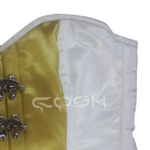 Corsé Premium de Satén Amarillo Blanco, Estilo Overbust, para Novias y Ropa de Fiesta - Product Image 4