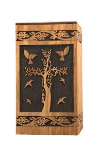 Venta al por mayor de urnas de cremación de madera hechas a mano de estilo americano moderno adulto hombre mujer funerario urnas decorativas - Product Image 1