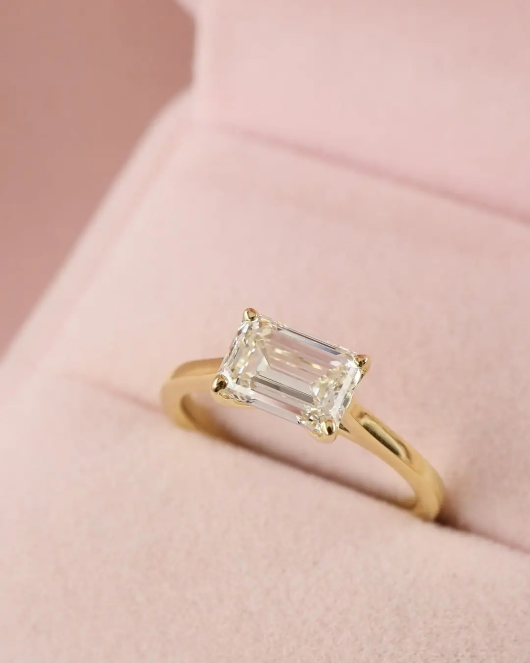 Siap untuk dikirim 14 K emas disepuh Vintage Baguette potongan jelas berlian pertunangan cincin gaya mewah cincin untuk dijual